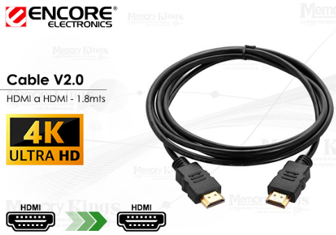 CABLE HDMI a HDMI 1.8mts ENCORE ENCA-HC FHD Gold