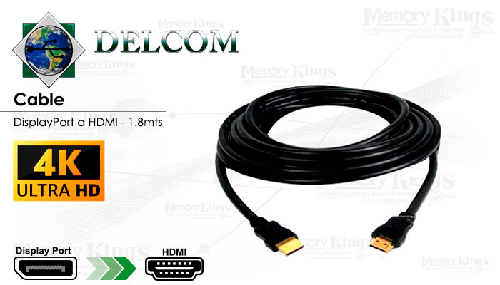 CABLE HDMI a HDMI 1.8mts DELCOM Ultra HD 4K/2K Sli