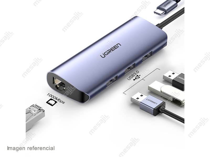 ADAPTADOR USB-C a RED +HUB 3pt/USB UGREEN CM252