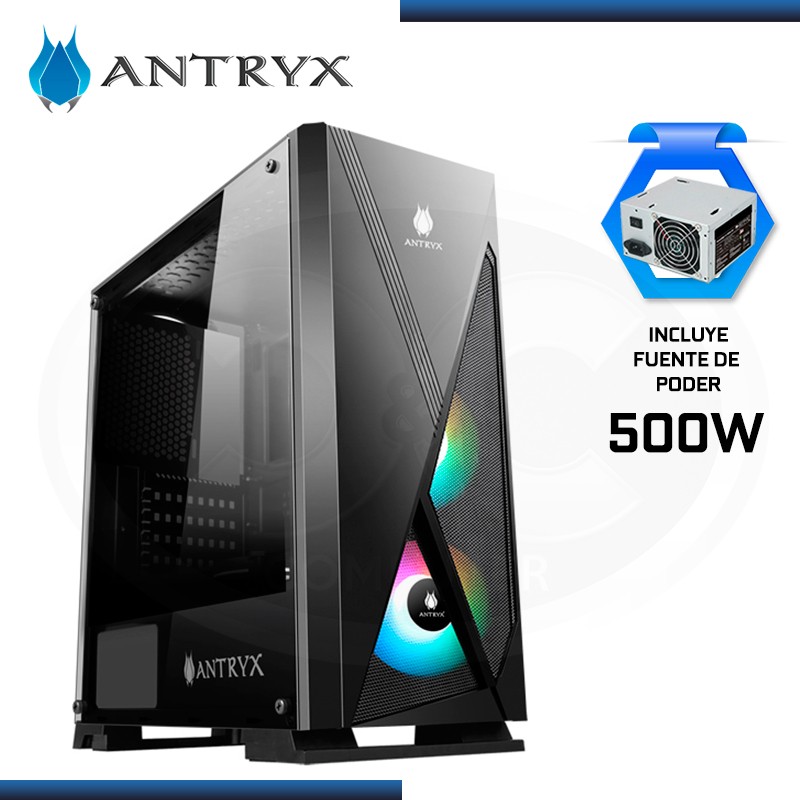 CASE ANTRYX EXTREME NEO II + FAN X1 ARGB + CINTA LED CON FUENTE 500W USB 3.0/USB 2.0