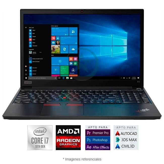 Laptop ThinkPad E15, i7-10510U, RAM 16GB, HDD 1TB, Video 2GB RX 640, LED 15.6, Full HD Wind 10 Pro