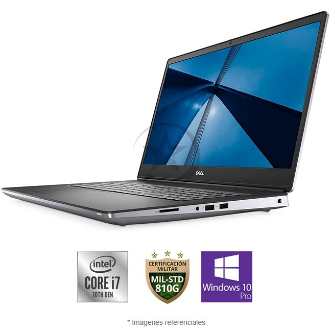 Laptop WorkStation Dell Precision 7750 Intel Core i7-10750H 2.6GHz, RAM 16GB, Sólido SSD 512GB PCle, LED 17.3" Full HD, Windows 10 Pro