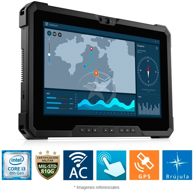 Tablet Industrial Dell Latitude 7220 Rugged Extreme 12, I3-8145U, RAM 8GB, SSD 128GB, GPS NEO M8, Pantalla 11.6 Full HD Tactil Wind 10 Pro
