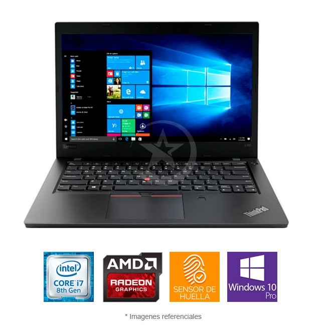Lenovo ThinkPad L490, i7-8564U, RAM 16GB SSD 512GB, Video 2GB Radeon 535, Pantalla LED 14 HD, Wind 10 Pro SP