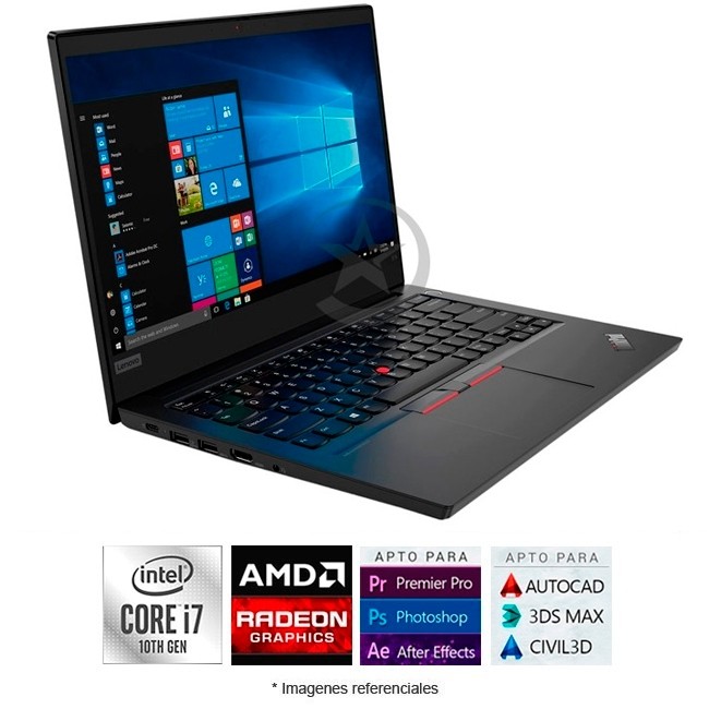 Laptop Lenovo ThinkPad E14, Intel Core i7-10510U 1.80GHz, RAM 16GB, Disco Sólido SSD 512GB, Video 2GB AMD Radeon RX640, LED 14" Full HD, Windows 10 Pro SP