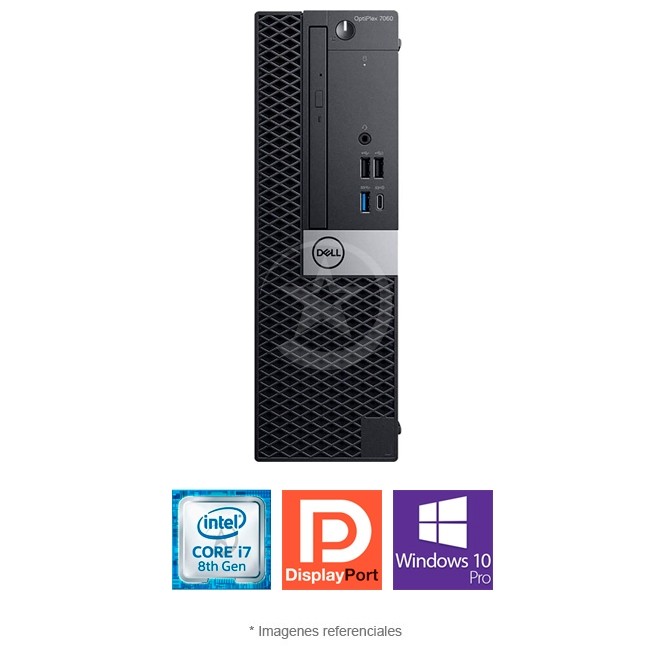 PC Dell OptiPlex 7060 SFF Intel Core i7-8700 3.2GHz, RAM 8GB, Disco Duro 1TB SATA, DVD-RW, Windows 10 Pro