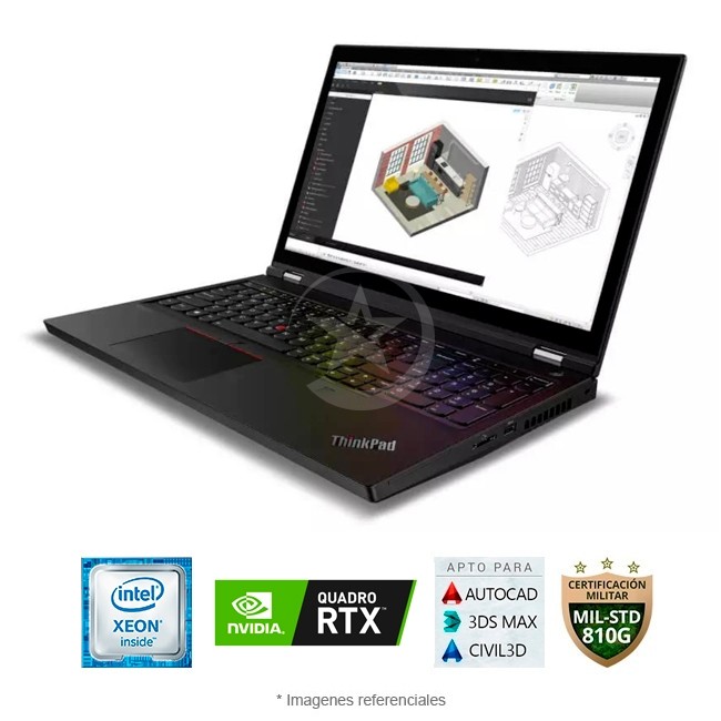 Workstation ThinkPad P15, Xeon W-10885M, RAM 32GB, SSD 1TB, Video 16GB Nvidia RTX5000 con Max-Q, Pantalla 15.6 4K,Wind 10 Pro