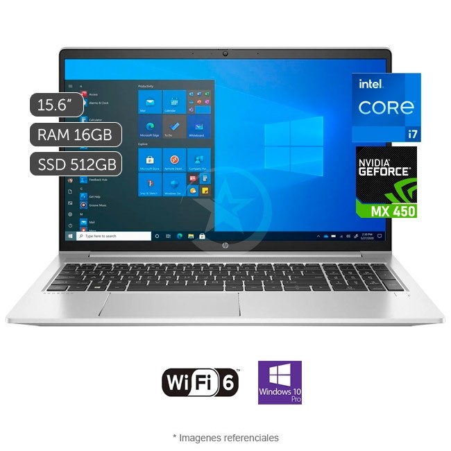 Laptop HP Probook 450 G9, Intel Core i7-1255U 3.5 GHz, RAM 16GB, SSD 512GB, Video 2GB Nvidia MX750, LED 15.6" FHD, Windows 10 Pro SP