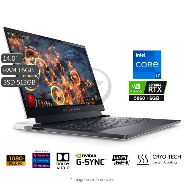 Laptop Dell Alienware X14 R1 Gaming, Intel Core i7-12700H 3.5GHz, RAM 16GB, Sólido SSD 512GB PCIe, Video 6 GB Nvidia RTX 3060, LED 14.0" Full HD a 360Hz, Windows 11 Home