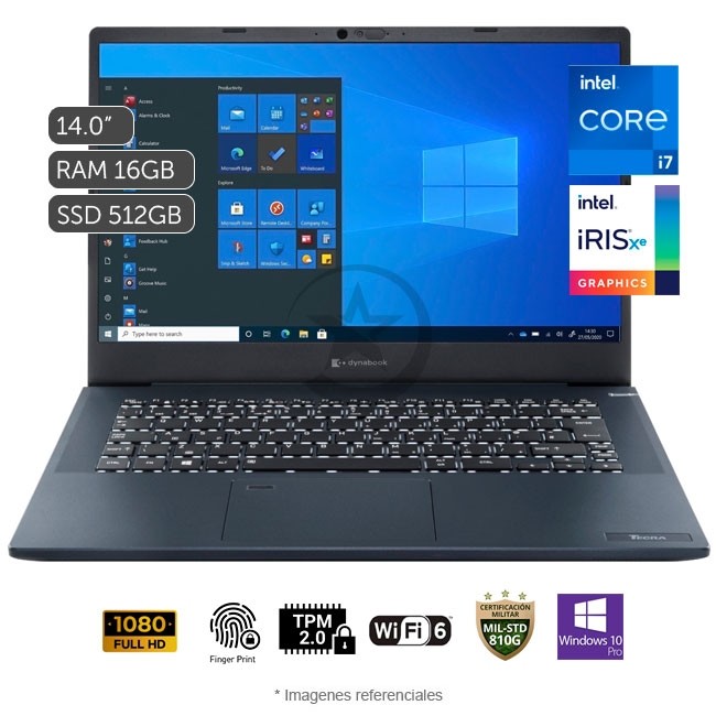 Laptop Toshiba Dynabook Tecra A40-J Intel Core i7-1165G7 2.8 GHz, RAM 16GB, Sólido SSD 512GB, LED 14" Full HD, Windows 10 Pro