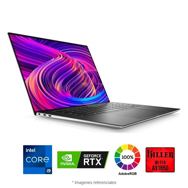Laptop Dell XPS 15 9510, Intel Core i9-11900H Hasta 4.9 GHz, RAM 32GB, SSD 1TB, Video 4GB Nvidia RTX 3050 Ti, OLED 15.6" UHD 3.5K Touch 100% DCI-P3, Windows 11 Home