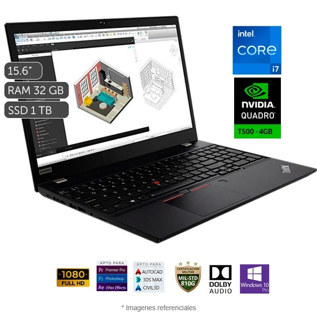 Laptop Lenovo ThinkPad P15s Gen 2 Mobile Workstatiton, Intel Core i7-1165G7 2.8GHz, RAM 32GB, Sólido SSD 1TB PCIe, Video 4 GB NVIDIA Quadro T500, Pantalla 15.6" Full HD, Windows 10 Pro