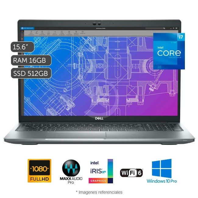 Laptop Workstation Dell Precision 3570, Intel Core i7-1255U Hasta 4.7 GHz, RAM 16GB, Sólido SSD 512GB PCIe, LED 15.6" FHD, Intel® Iris Xe, Windows 10 Pro