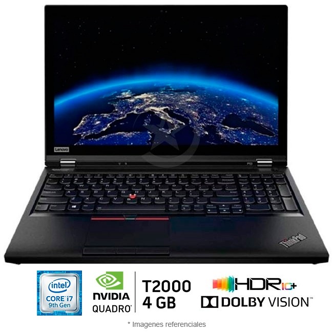 Laptop Workstation Lenovo ThinkPad P53 Intel Core i7 9750H 2.6GHz, RAM 16GB, S�lido SSD 512GB PCIe, Video 4 GB Nvidia Quadro T2000, LED 15.6" Full H