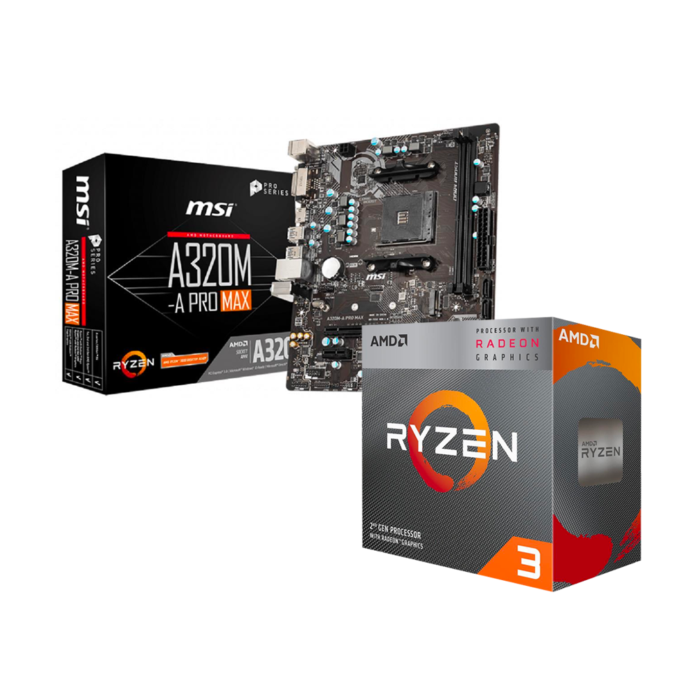 PROC. AMD RYZEN 3 3200G 3.60GHZ + MB MSI A320M-A PRO MAX AM4