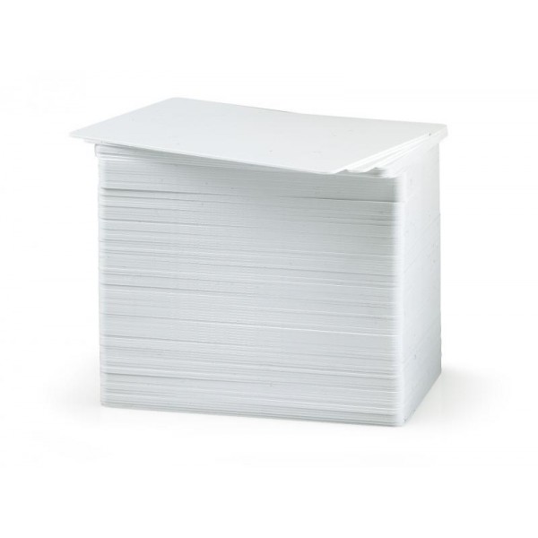 White PVC Premium Cards 30 mil, CR80 (paquete 100 tarjetas)