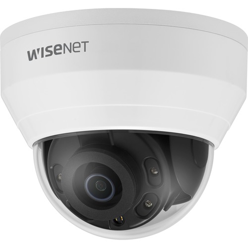 Hanwha Vision WISENET Q NETWORK INDOOR DOME CAMERA 5MP 30FPS 2.8MM FIXED FOCAL LENS 104? TRIPLE CODEC H.265H.264MJPEG WITH WISESTREAM II 120DB WDR IR LEDS RANGE 65\' DEFOCUS
