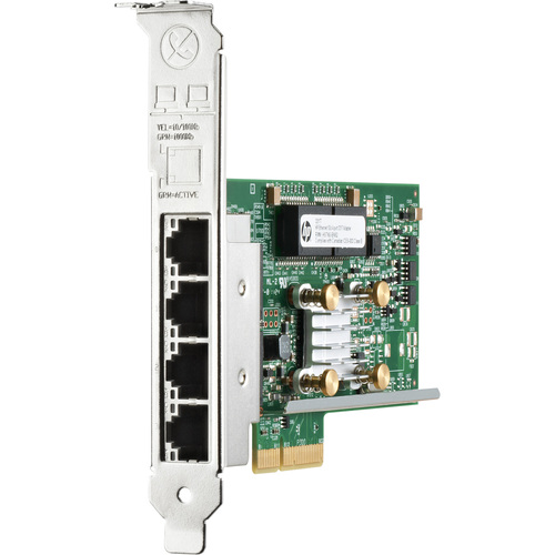 Hewlett Packard Enterprise Tarjeta Gigabit Ethernet - HPE - 10/100/1000Base-T - Vertical - PCI Express x4 - 4 Puerto(s) - 4 - Par trenzado