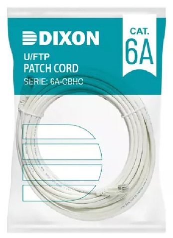 Patch Cord Cat6A DIXON de 10mt LSZH Blanco 6A-CBHC-WH10