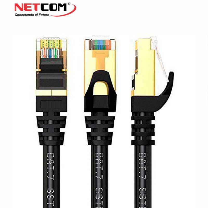 Cable de Red Cat 7 Netcom Rj45 10 Gbps 2 Metros Patch Cord Cat 7