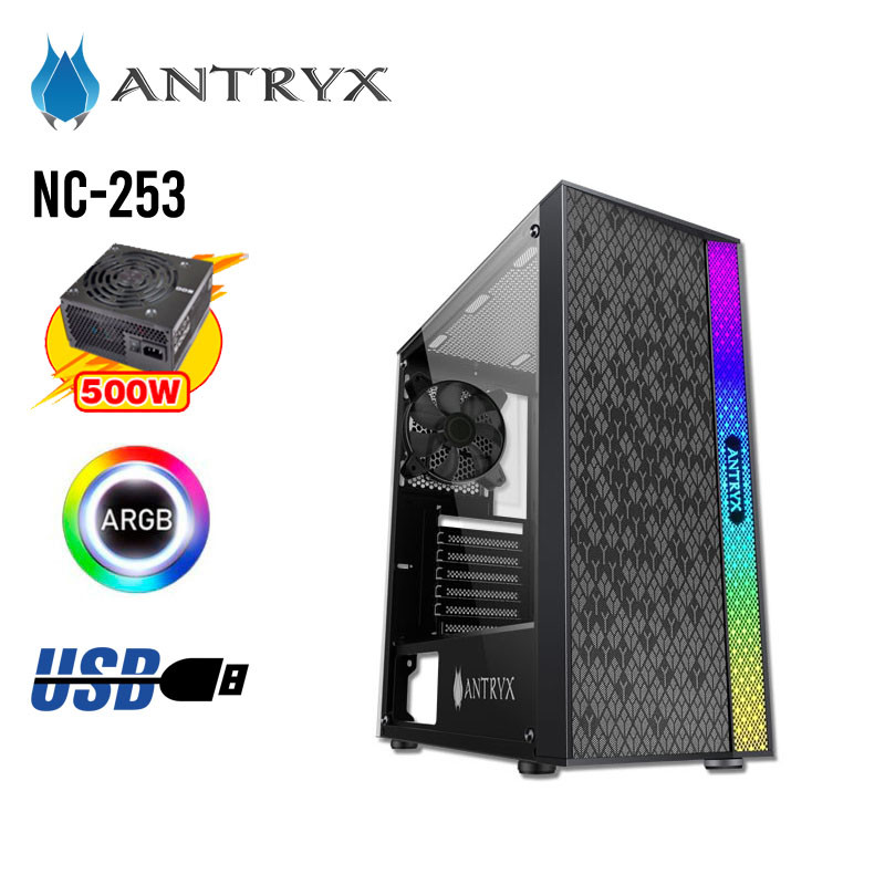 CASE 500W ANTRYX NC-253 ARGB FANX1 Black