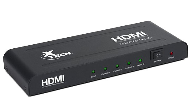 Xtech - HDMI Splitter - 1 Input to 4 Outputs