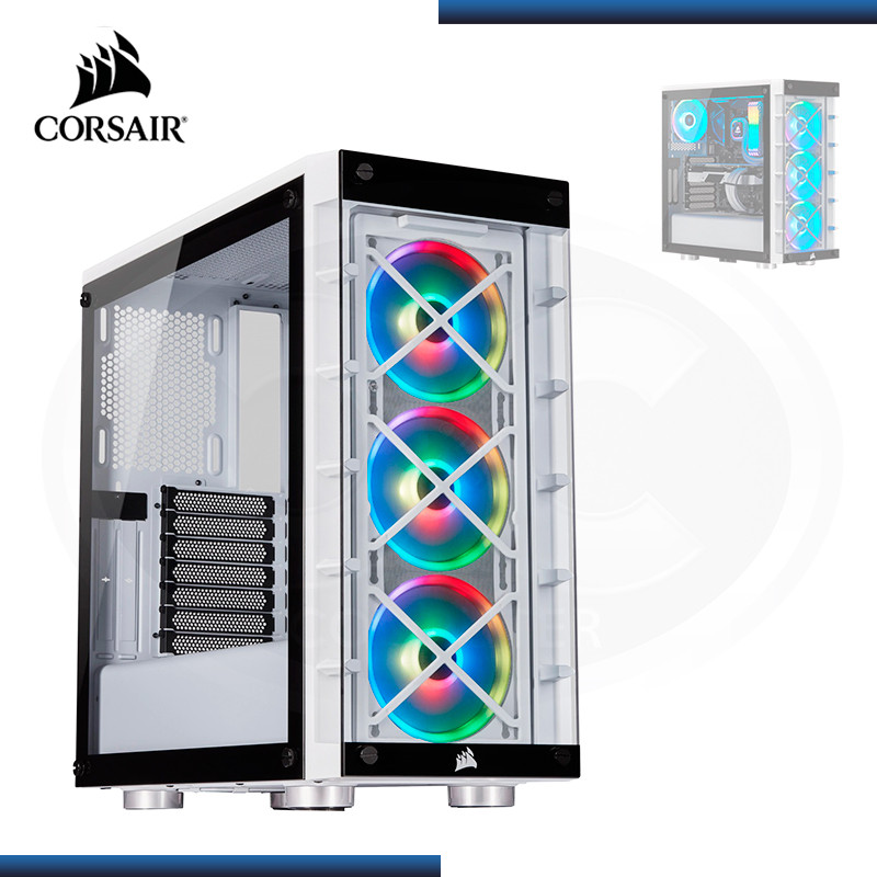 CASE Mid Tower CORSAIR ICUE CRYSTAL 465X RGB WH