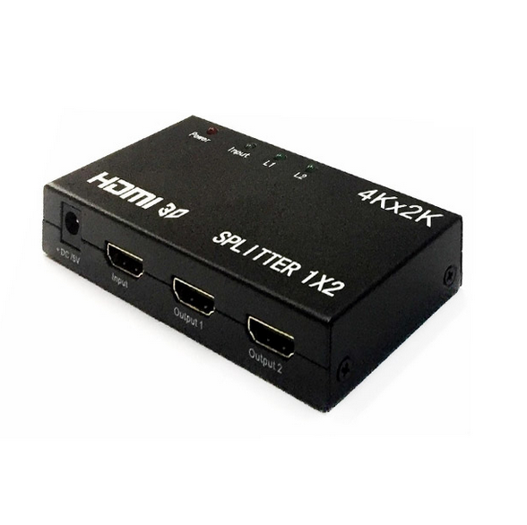 SPLITTER HDMI 1X2 DE 1 ENTRADA A 2 SALIDAS DE TV FULL HD 3D DELCOM