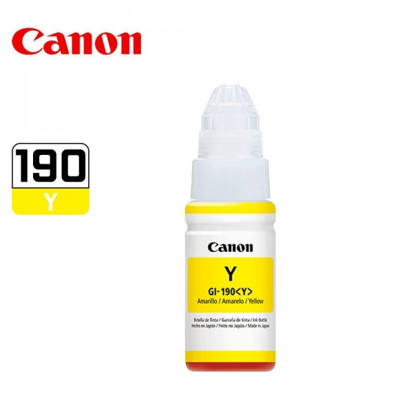 Botella de TINTA CANON GI-190 Yellow 70ml.