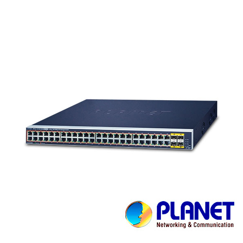 PLANET GS-4210-48P4S  Switch Administable L2 PoE Gigabit 48 RJ45+ 4 SFP (400W).