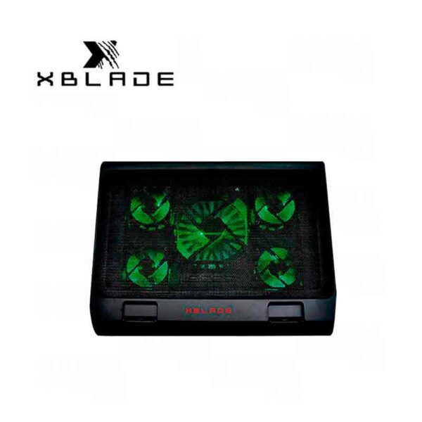 COOLER XBLADE P/NOTEBOOK GLACIUS 17" 5 FAN USB GREEN LIGHT BLACK (GXB-H501-BK)