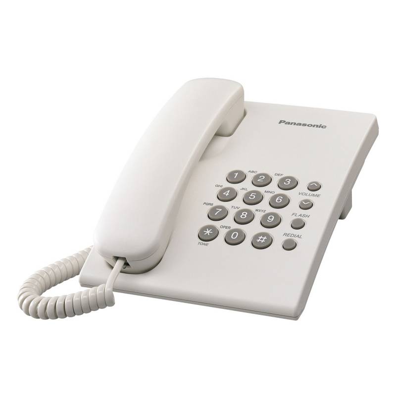 Telefono Fijo Panasonic KX-TS500LXW - Blanco (Entrega 72 horas)