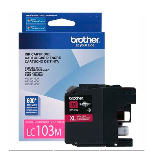 TINTA BROTHER LC-103M MAGENTA MFC-J4510DW 600 PAG