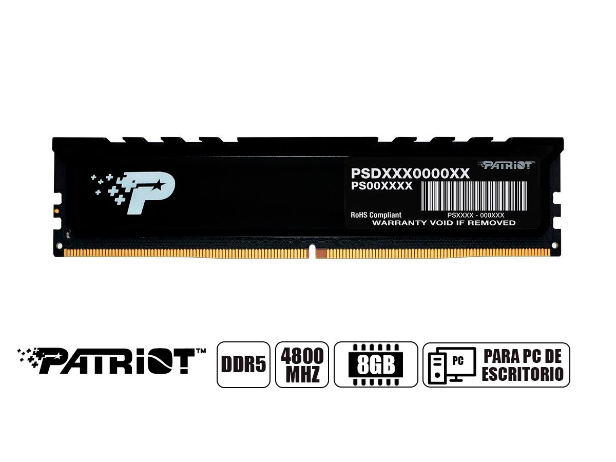 MEMORIA DDR5 8GB(1x8) 4800Mhz PATRIOT SIGNATURE PREMIUM UDIMM  PSP58G480041H1