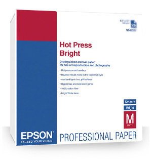 PAPEL EPSON S042331 HOT PRESS BRIGHT 17" X 22" X 25 PACK
