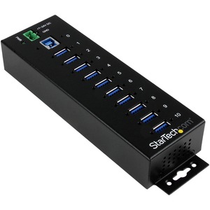 Startech.Com Concentrador Industrial USB 3.0 de 10 Puertos - Con proteccion de descargas