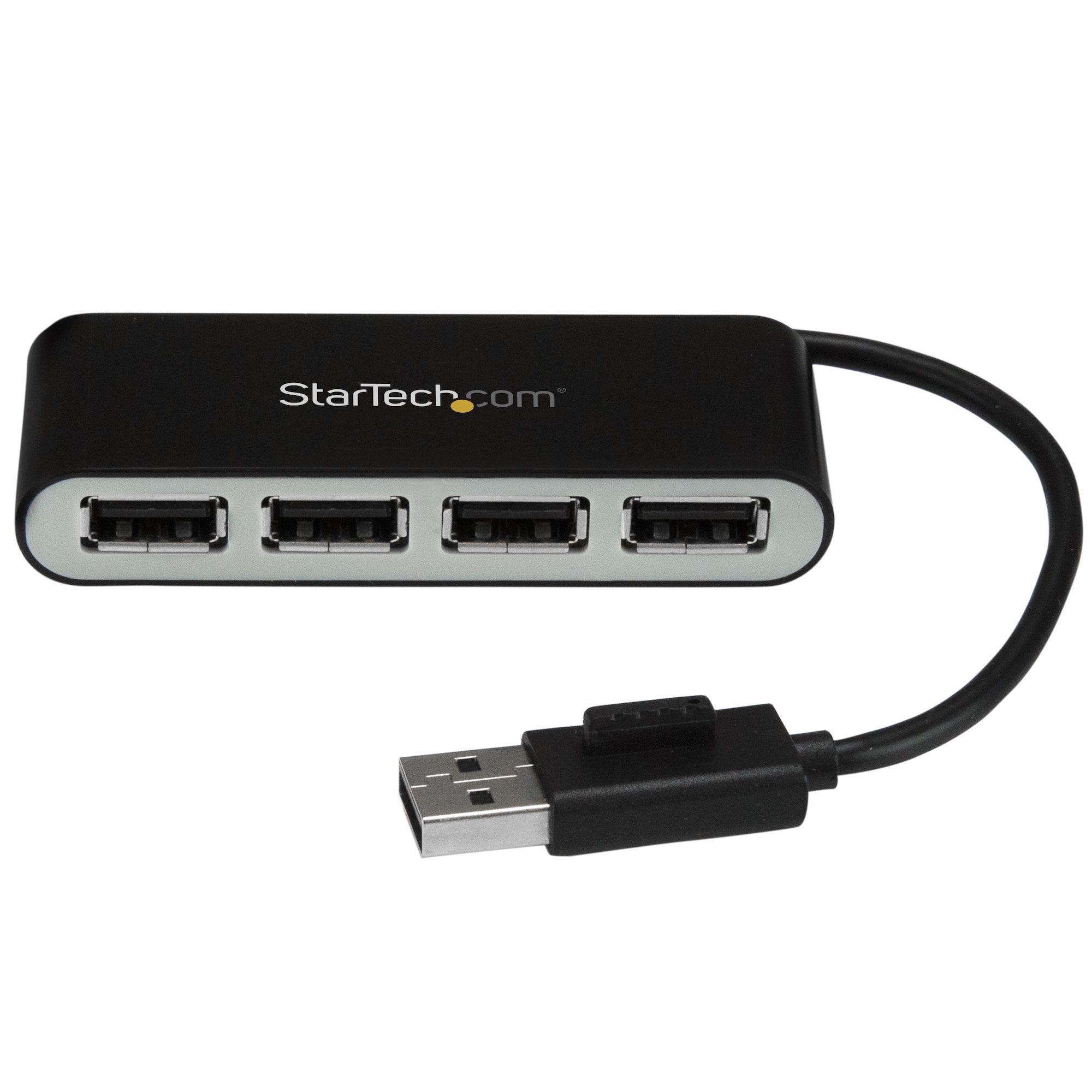 StarTech.com Concentrador USB - USB - Externo - Negro, Plata - Conforme con normas TAA - 4 Total USB Port(s) - 4 USB 2.0 Port(s) - PC, Mac, Linux
