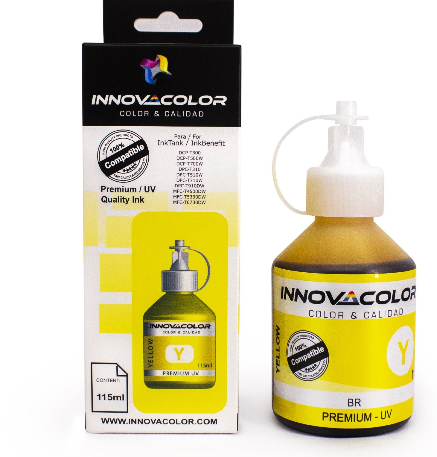 TINTA INNOVA COLOR BR115Y UV para BROTHER Amarillo 115 ml