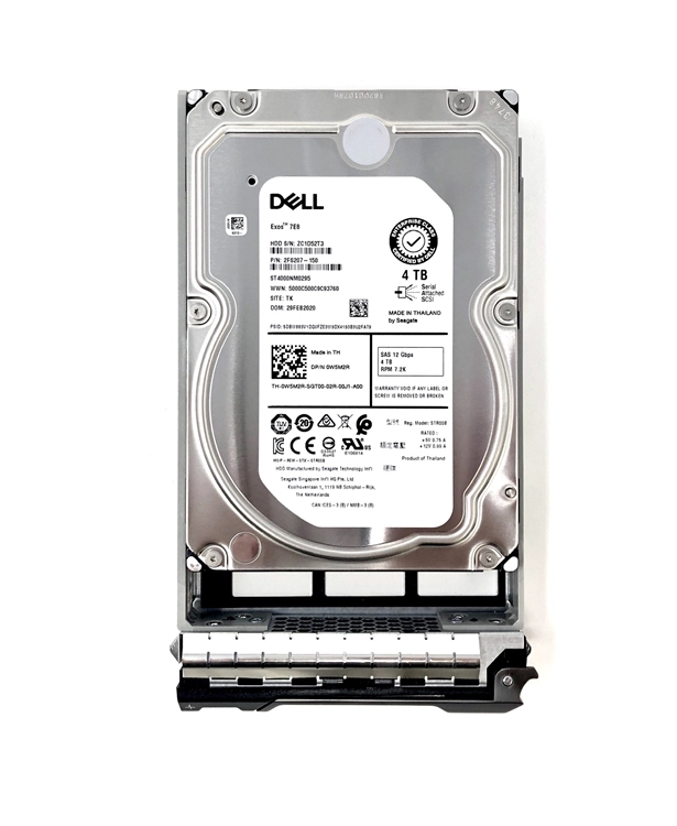 YXG4K Dell 4TB 3.5-inch LFF SAS 12Gb/s 7.2K RPM 512n Nearline SAS (NL) Hot-Plug