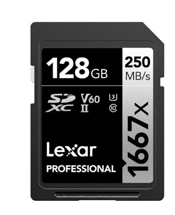 Memoria SD Lexar Professional 128GB - R250mb - W120mb 1667x
