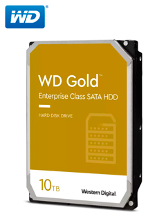 DISCO DURO WESTER DIGITAL 10TB GOLD, CACHE 256MB, VELOCIDAD DE ROTACION 7200 RPM, FORMATO DE 3.5\", SATA 6, GOLD (WD102KRYZ)