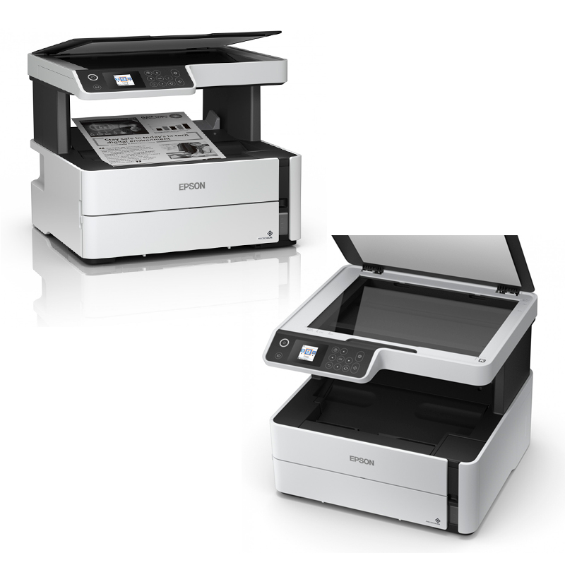 Multifuncional de tinta Epson EcoTank ET-M2170, imprime/escanea/copia,  USB/LAN/WiFi. Imprime 20 ppm (negro), escaneo a 1200x2400 ppp, copias hasta  17 cpm, bandeja de entrada: 250 hojas, bandeja de salida: 100 hojas,  conectividad USB /