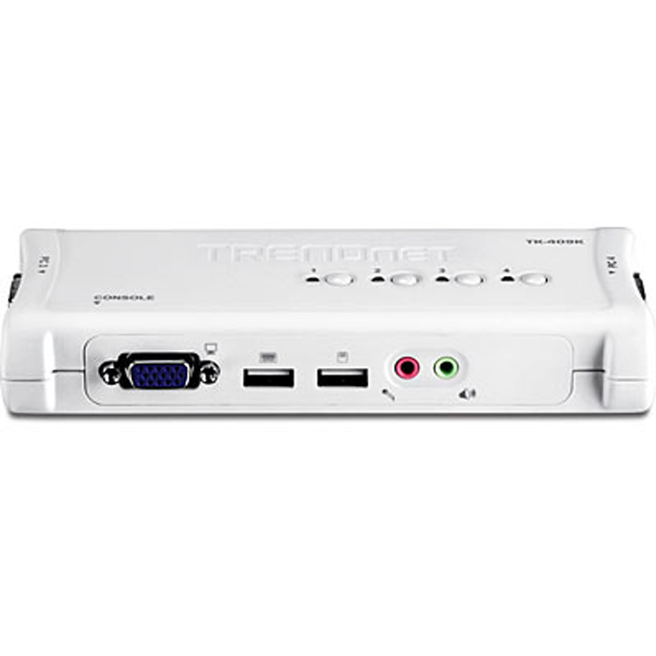 Switch KVM 4 puertos USB-VGA con Audio TK-409K