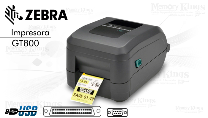 Impresora codigo barras zebra GT800 USB