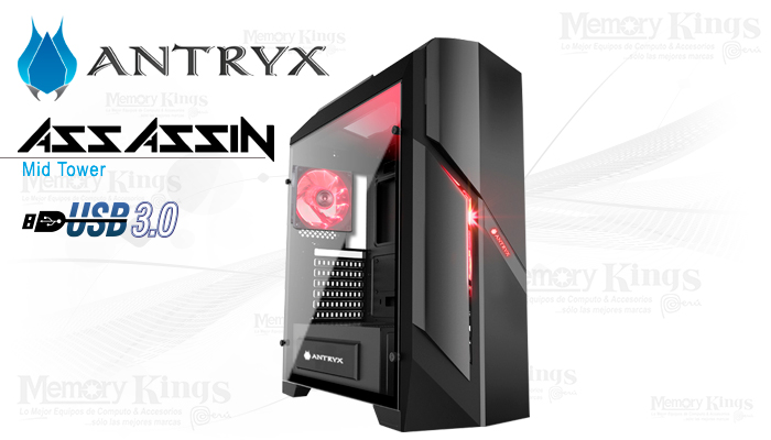 Case Mid Tower Antryx RX Assassin LED RED