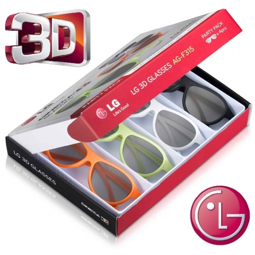 Lentes 3D LG Pasivos AG-F315 Party Pack de 4 Gafas Cinema 3D