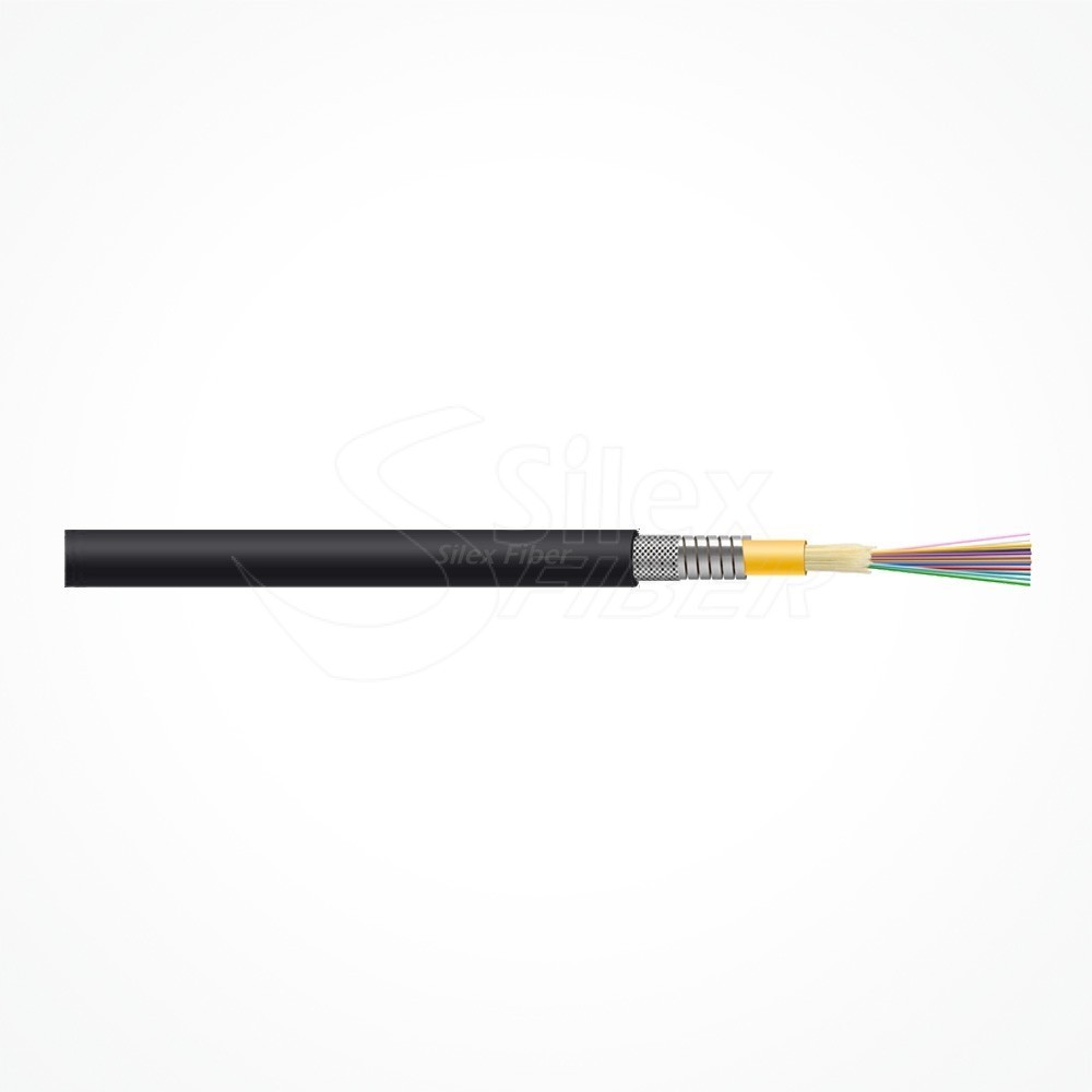 Cable FO Multimodo 50um Armado LSZH OM4/10GB  6-Fibras Int/Ext. Chaqueta Negra