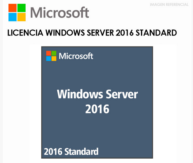 LICENCIA WINDOWS SERVER STANDAR 2016 64BITS 1PK OEM DVD 16 CORE