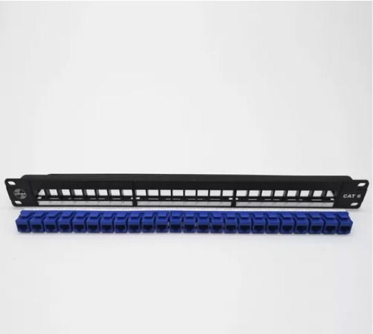 Patch Panel Categoria 6 SATRA 24 Puertos con Jacks azul