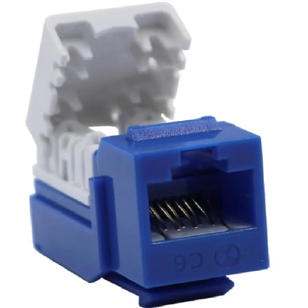 Jack Angular Cat 6 Satra Blanco,Rojo y Azul Certificado ETL